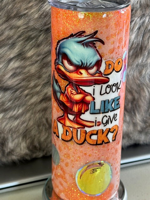20oz. Do I Look Like I Give A Duck Epoxy Resin Tumbler Powerwash Method(blue or orange) *Ready to ship*